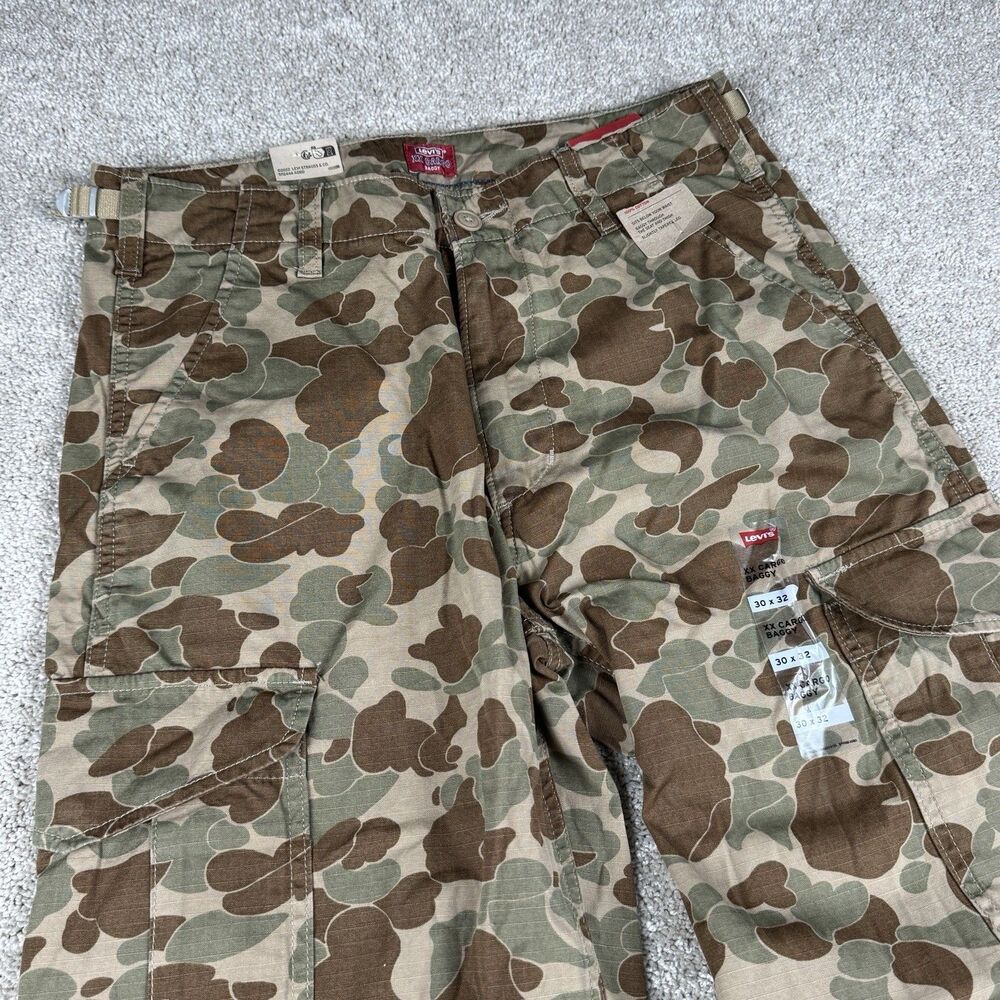 Levi's XX Cargo Baggy Fit Camo Pants Loose Camouflage Y2K NWT NEW Men's 30x32